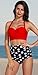 AMOURRI Vintage Polka Underwire High Waisted Swimsuit Bathing Suits Bikini (Red+Black, XXX-Large (fits Like US 12-14))