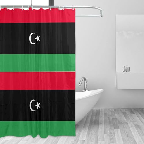 Rideau de douche drapeau libyen lavable pour stopper les éclaboussures de bain - 4