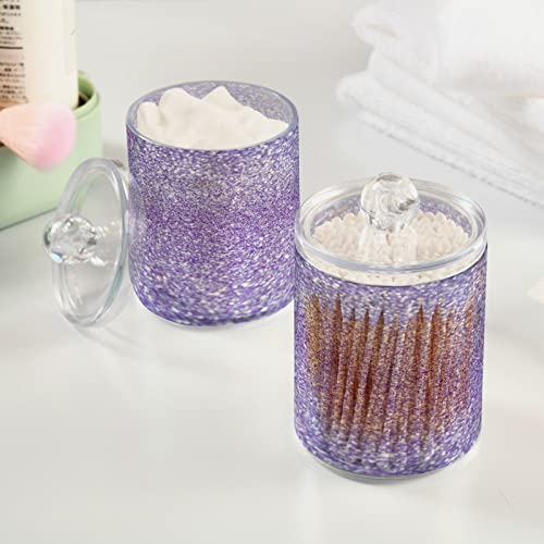 Dispensador de bastoncillos Qtip hermético con tapa morada brillante 6