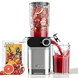 Anybear Cold Press Juicer, 200W Masticating Slow Juicer 4.3" Large Feed Chute Fit Whole Fruits Vegetables | Upgraded Auger | Tritan Materials | BPA Free | Juice Recipes (Silver)