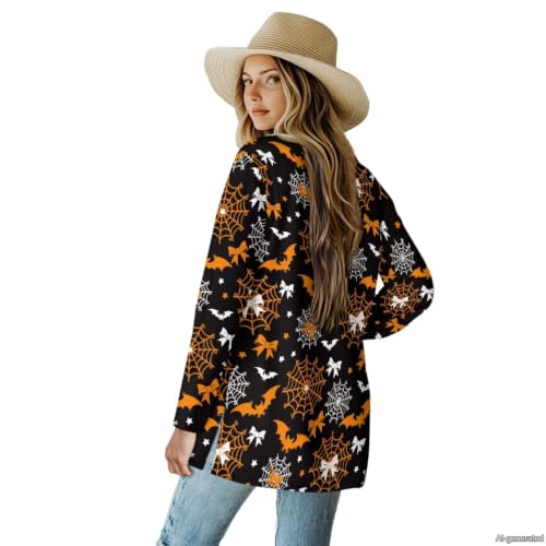 Image of Forchrinse Red Ladybug Cardigan for Women Causal Long Sleeve Open Front Cardigans Sweater Fashion 2024 Fall Coat with Pockets