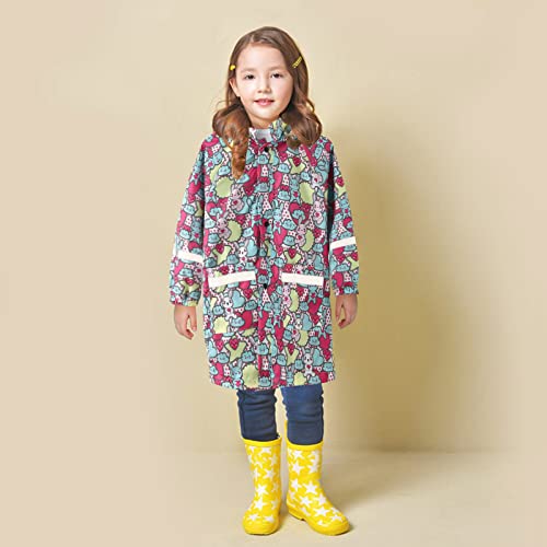 Girls Hooded Raincoat for Kids Lightweight Rain Ponchos with Hood Boy Waterproof Rain Coat Artist Smock Hoodies Outwear2