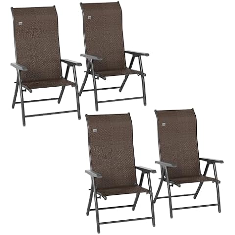 Outsunny Set of 4 Folding Wicker Chairs Cover