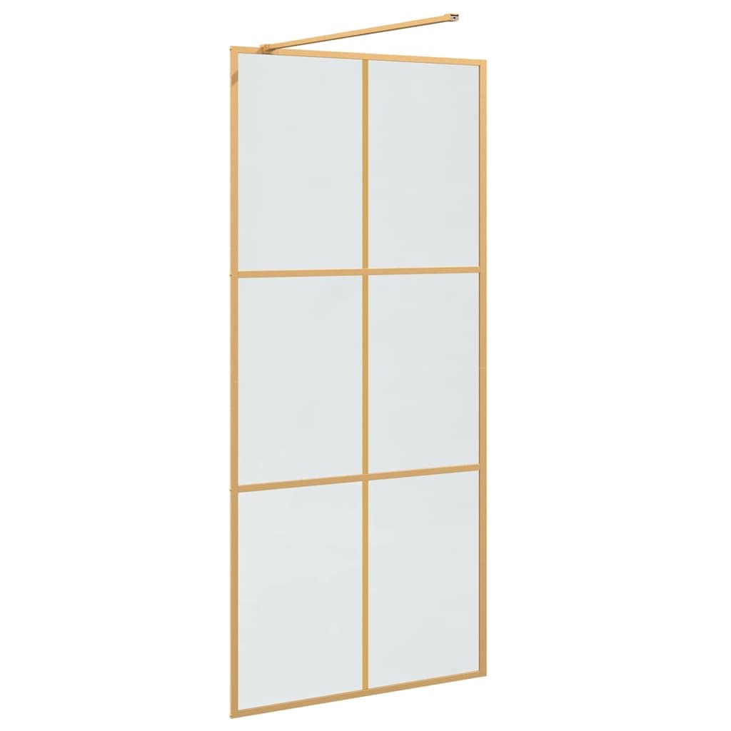 Parete Doccia Walk-in Vetro Temperato 90x195 cm Spessore 5mm Regolabile da 89 a 90 cm con Asta di Supporto da 100 cm per Bagno e Ristrutturazione