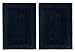Cotton Craft 2 Piece Reversible Step Out Bath Mat Rug Set 17x24 Navy, 100% Pure Cotton, Super Soft, Plush & Absorbent, Hand Tufted Heavy Weight Construction, Full Reversible, Rug Pad Recommended