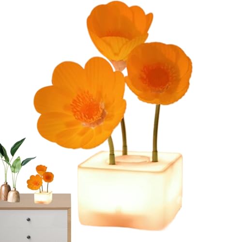 Lampe à fleurs sans fil et veilleuse LED à intensité variable pour table de chevet