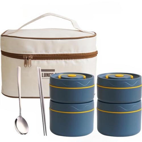Wosta Bento Box Adult Lunch Box Set, Portable Insulated Lunch Containers with Thermal Bag,Spoon & Chopstick, Stainless Steel Leakproof Food Container for Adults, Kids. (Blue) (B0CQTJXQ9B) Amazon Price History, Amazon Price Tracker