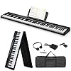 88 Key Folding Piano Keyboard, Semi-Weighted Digital Piano with Bluetooth MIDI, Electric Piano for Beginners, Carrying Case Included