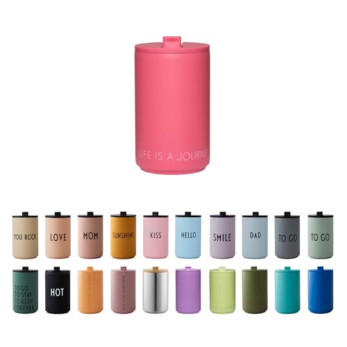 Design Letters Thermobecher | Thermobecher kaffee to go | Kaffeebecher To Go aus Edelstahl doppelwandig isoliert, auslaufsicher | Geschenke für frauen, Männer | Travel mug | 350 ml