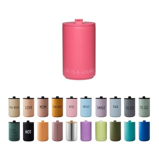 Design Letters Thermobecher | Thermobecher kaffee to go | Kaffeebecher To Go aus Edelstahl doppelwandig isoliert, auslaufsicher | Geschenke für frauen, Männer | Travel mug | 350 ml