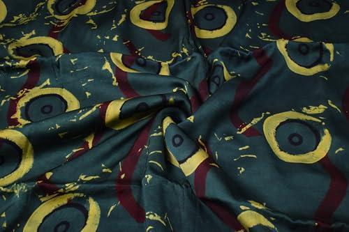Image of Ethnics of Kutch Womens's Ajrakh Modal Silk Natural Dye Hand Block Print Unstitched Kurta Fabric
