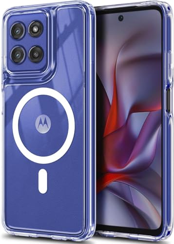 FDTCYDS Slim Shockproof Protective Magnetic Cover,Compatibility,Secure Grip & Wireless Charging Support for Motorola Moto G Stlyus 5G 2025 - Clear