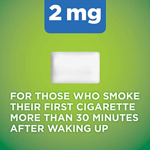 Image of Amazon Basic Care Coated Nicotine Polacrilex Gum 2 mg, Cool Mint Flavor, Stop Smoking Aid, Reduces Withdrawal Symptoms, 160 Count