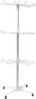 BANDHAN 3 Layer Rotating Jewellery Display Stand, Jewellery Organisers, Chains, Ear-Rings, Bracelet, Keyring, Necklace Display Stand for Shop, Home & in presentation (Metal, Off White) (Base Type 1)