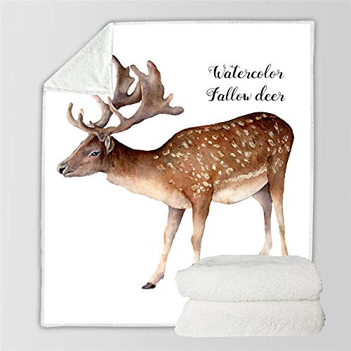 Couverture cadeaux pour adultes et enfants motif faon mignon en peluche