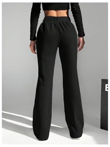 Milumia Girl's Flared Leg Sweatpants High Waist Fleece Lined Athletic Yoga Jogger Pants2