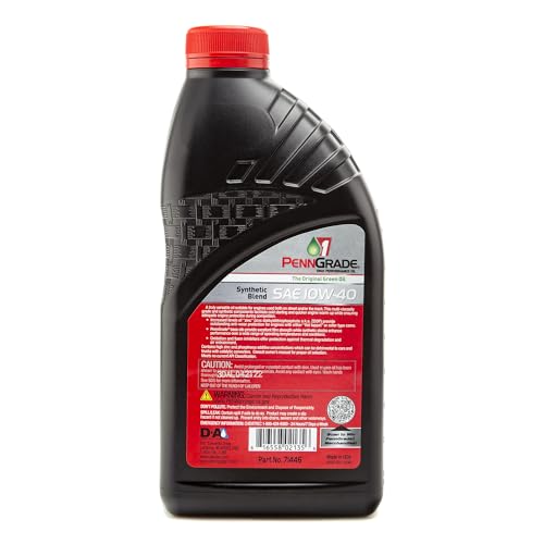 PENN GRADE 1, 71446, Synthetic Blend High Performance Oil SAE 10W-40, 1 Quart (12 Pack)