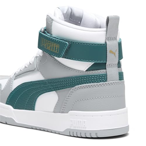 Image of PUMA Sneaker, White Malachite Cool Mid Grey Gold, 5 US Unisex Big Kid