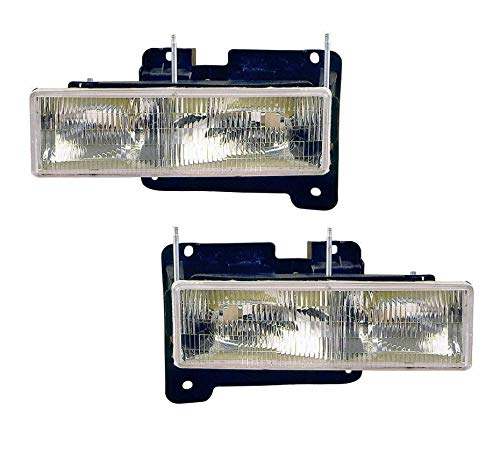 DirectAuto - PAIR Headlights Left & Right Side - Compatible with 1990-1999 C/K 1500 2500 3500 - Old Body Style Pickup Truck