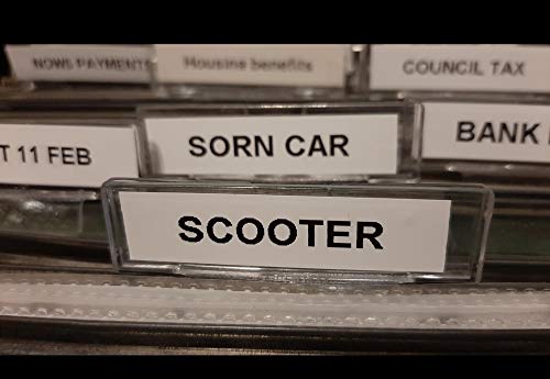 Habercrafts 50 Clear Plastic Suspension File Tabs & Inserts - Hanging File Tabs & Repositionable Label Inserts for Suspension Folders - Image 4