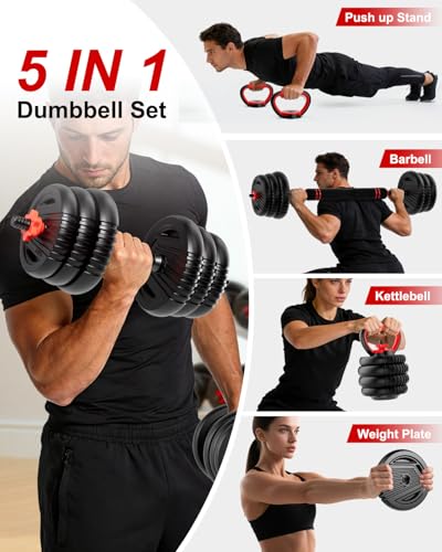 UNNMIIY Adjustable Dumbbells (2–22.5 lb per dumbbell, Pair, 5-in-1) — view 8