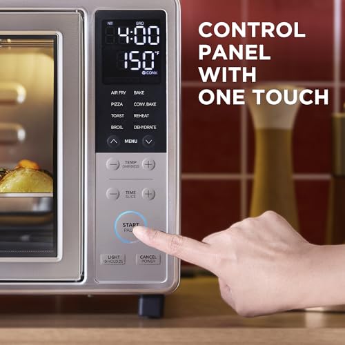 Image of Midea Flexify Slim 8-in-1 French Door Toaster Oven Air Fryer Combo, Compact Countertop Oven with Infrared SpeedHeat, 25 Quart Capacity, Stainless Steel