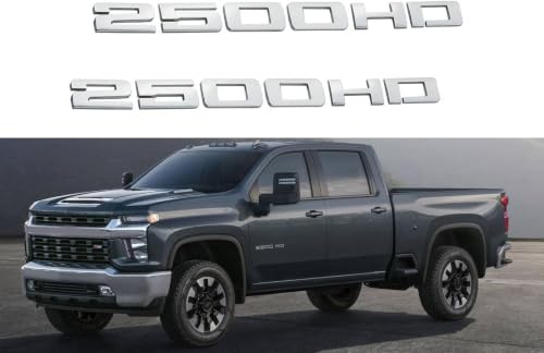 Image of 2pc 2500HD 2500 HD Emblem 3D Decal Suitable for Both Side Doors or Tail Doors (Silver)