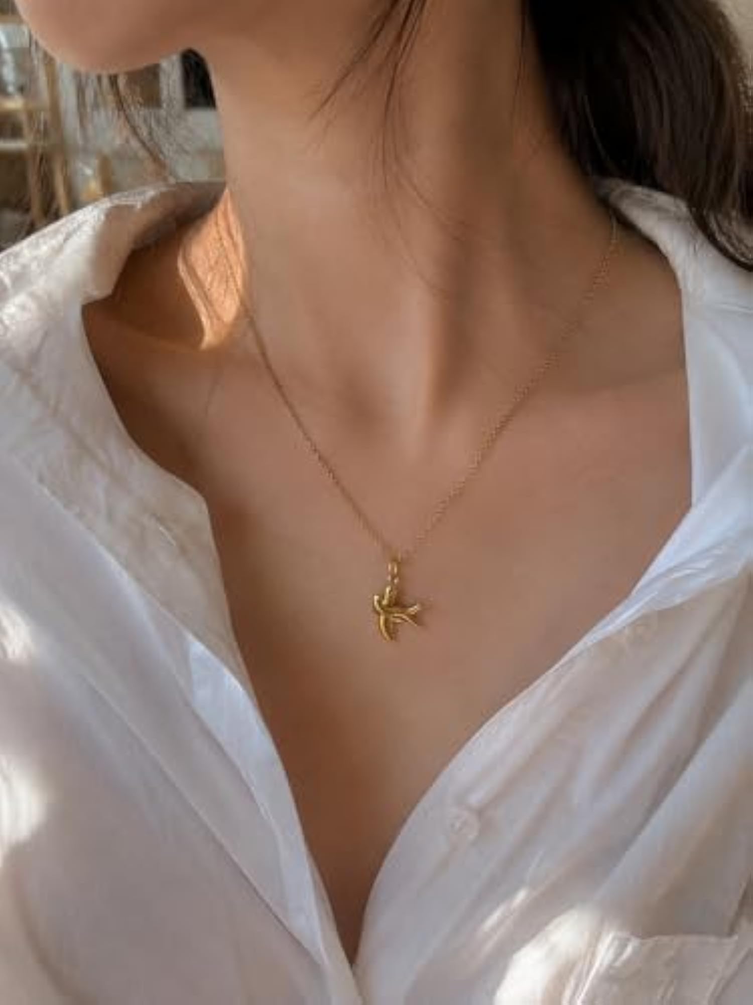 Golden Pendant Necklace with Colorful Natural Neon Beads