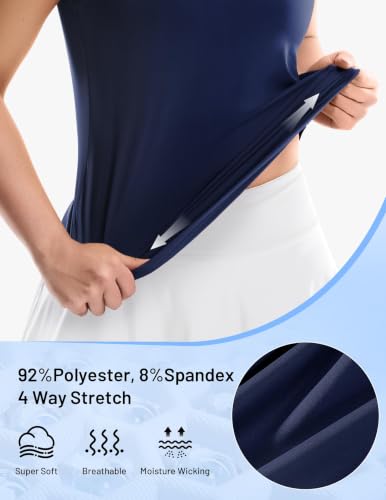 Image of MIER Womens Sleeveless Golf Polo Shirt, UPF 50+ Quick Dry Quarter Zip Tops