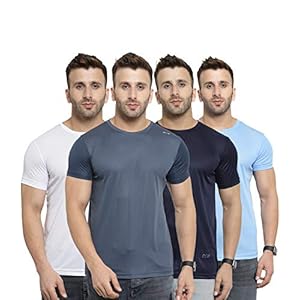 AWG ALL WEATHER GEAR Men’s Polyester Round Neck T-Shirts – Pack of 4
