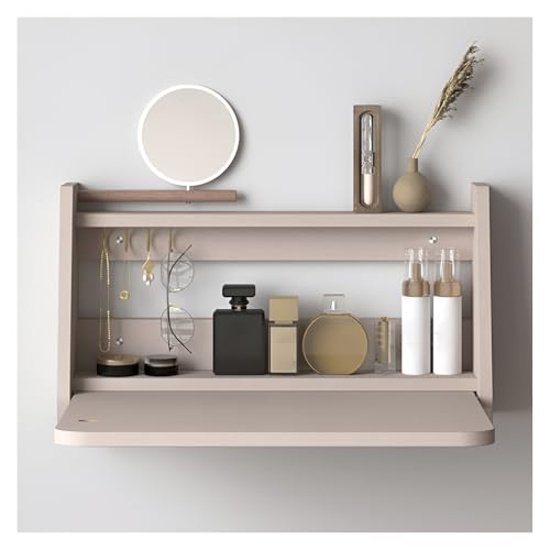 Bureau mural pliable pour petit studio, table rabattable grise 60x32 cm