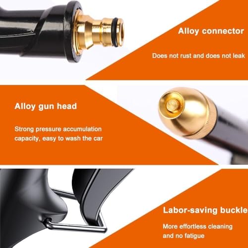 Image of High Pressure Water Spray Gun for Car & Bike Wash - Heavy-Duty Jet Nozzle for Garden Hose, Vehicle Cleaning & Outdoor Washing Tasks