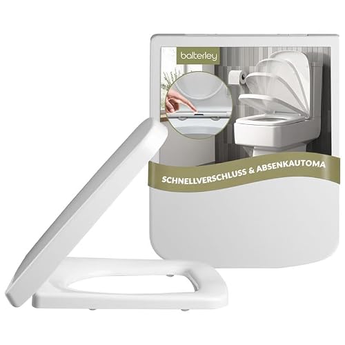 Square Top Fix Soft Close Toilet Seat With Squared Edge - White 5056211841128