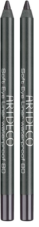 ARTDECO Soft Eyeliner Waterproof - Cremiger Kajalstift wasserfest, langanhaltender Eye Liner mit hoher Deckkraft - 1 x 1,2 g (Packung mit 2)