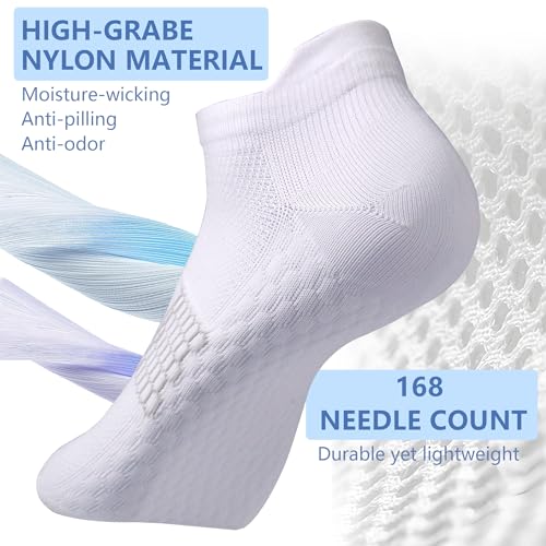 Men's 6Pack Athletic Socks Moisture Wicking Running Ankle socks Low Cut socks Anti-slip Wear-resistant Cushion3