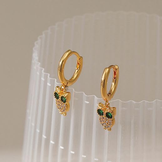 M&T 2015 cubic zirconia 14K gold plated hoop earrings, huggies wrap in gift box One Pair YWDHJ4