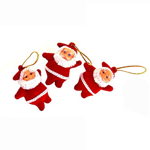 Alecony 3 pièces accrocher Noël Santa décorations Ornements Bonhomme de Neige Cadeau poupée Renne décor à la Maison Table De Soudure Trou (Red, One Size) Cover