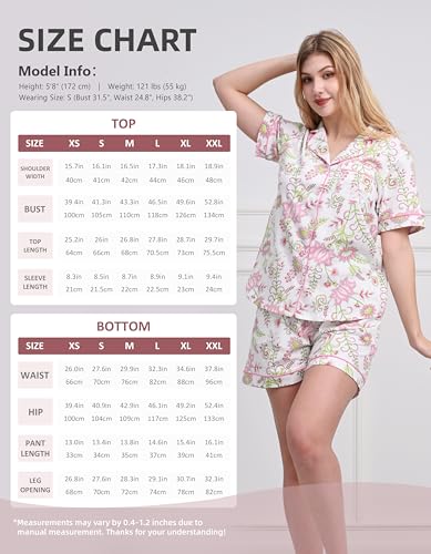 Image of NAP BOUND 100% Cotton Pajamas for Women Sets 2 Pieces Pjs Button short sleeves with Pockets Soft Sleepwear Loungewear XS-XXL