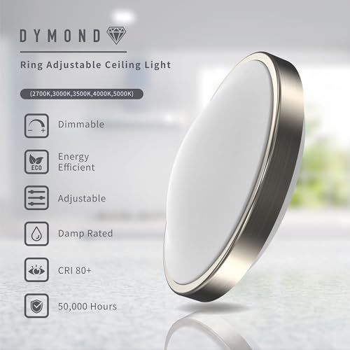 DYMOND LED Ceiling Light Dimmable | Flush Mount | Selectable Adjustable Switch Color Temperature 5 CCT (2700K/3000K/3500K/4000K/5000K) (11 inches) - Image 3