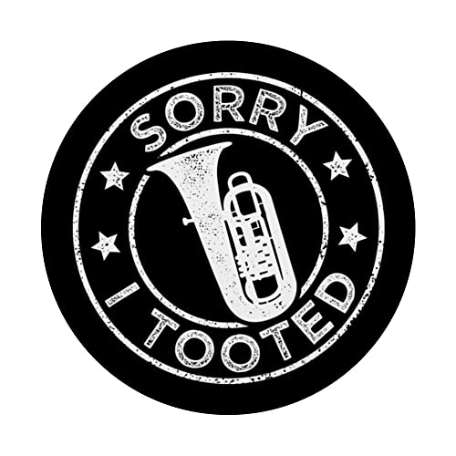 Orchestra Tubist Sorry I Tooted Funny Tuba PopSockets Swappable PopGrip, Black - Image 3