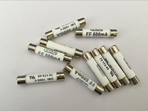 Fusible FF 500mA 1000V SIBA 6x32mm céramique pour réparation de multimètre et maintenance - 10pcs