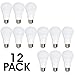 Maxxima LED A19 800 Lumens 60 Watt Equivalent Light Bulb Set - 2700K Soft White Light, Energy Efficient 10 Watts, E26 Base, Non-Dimmable, for Bathrooms, Lamps, and Living Rooms - 12 Pack