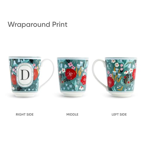 Image of Shay Alphabet Mug 300ml, Letter D Printed Coffee Mug for Girls, Boys, Friends | Ceramic Mug |Glossy Finish | Ceramic Coffee Cup | Porcelain | Microwave Safe (Alphabet Mug - D)