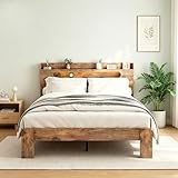 Hompiper King Size Bed Frame with LED Light Headboard &...