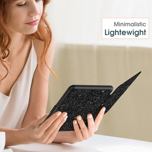 Image of Fintie Case for 7 inch All-New Kindle Paperwhite (12th Generation, 2024) and Kindle Colorsoft Signature Edition - Slim Lightweight Shell PU Leather Protective Cover with Auto Sleep /Wake, Black Glitter