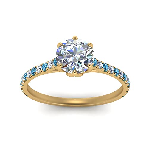 Bague diamant or jaune panier de fleurs, le cadeau de fiançailles