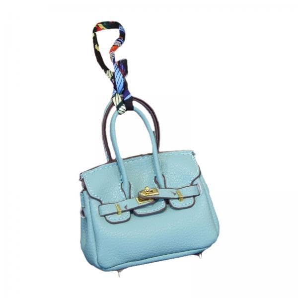 3xCar Key Case Lipstick Bag Cute for Women Girls Portable Mini Handbag Pendant Blue-image-5