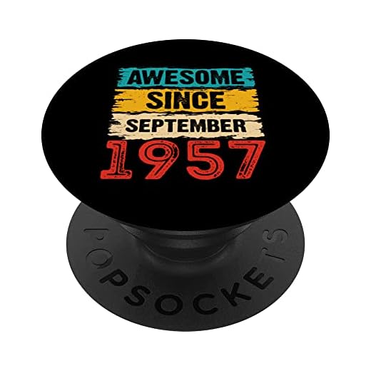 Regalos de 66 años impresionantes desde septiembre de 1957 para 66 cumpleaños PopSockets PopGrip Intercambiable