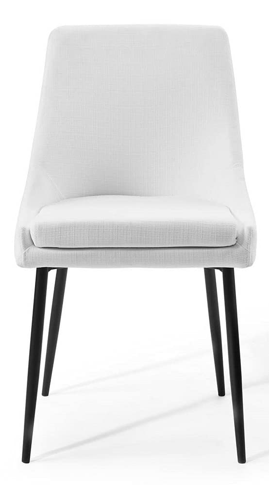Viscount - Juego de 2 sillas de comedor tapizadas de tela, color blanco y negro 5