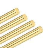 M METERXITY 4 Stück Messingstange, 6mmx300mm H59 Massivmessing Rundstangen für Messergriffstifte Messermachenzubehör/Wellenstifte Handwerk/Modell DIY, Drehstift Dübel Rohr Lager